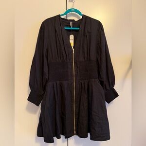 Anthropologie Black Dress with Gold Accents